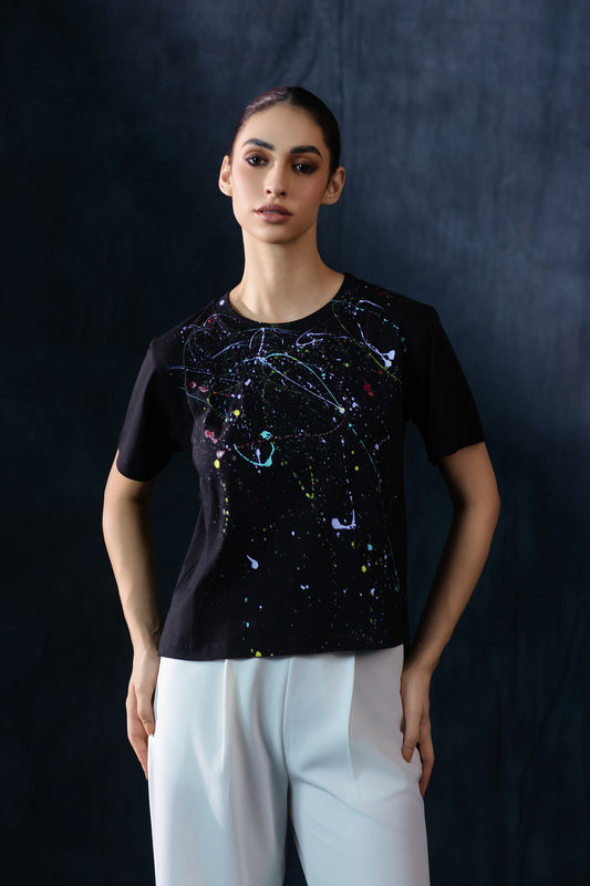Galaxy Splatter Art Tee